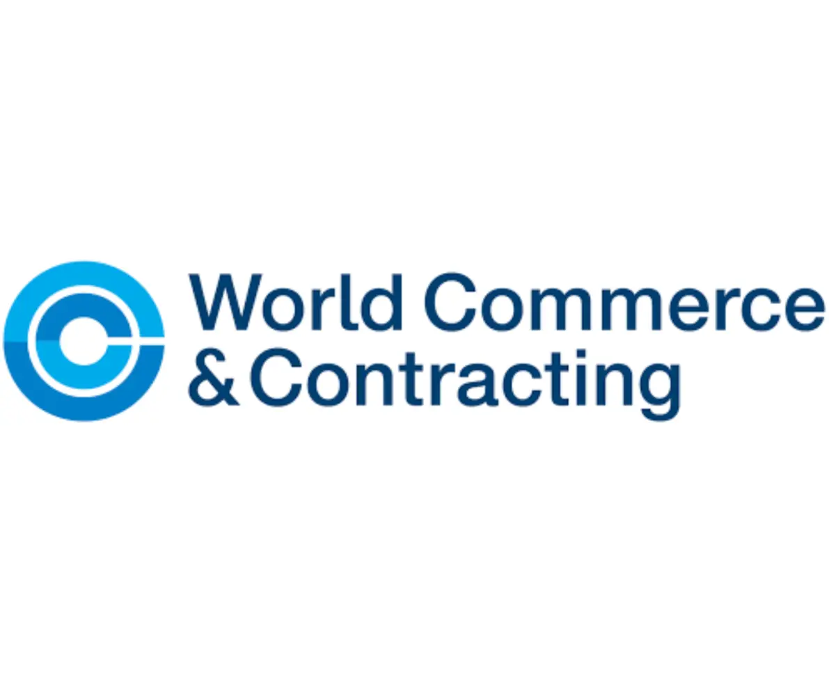 a logo for world commerce & contracting