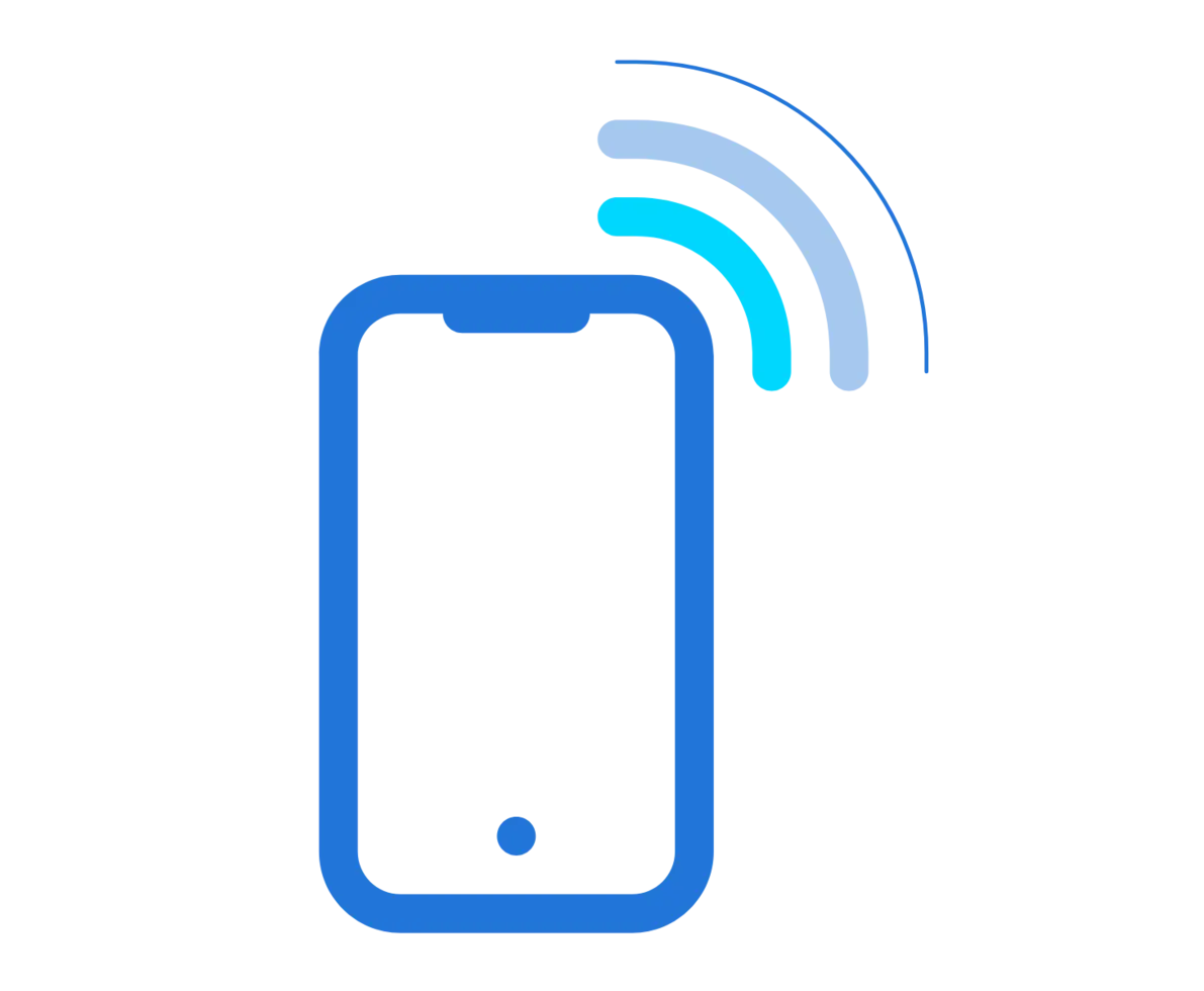 an illustration of a phone with signal