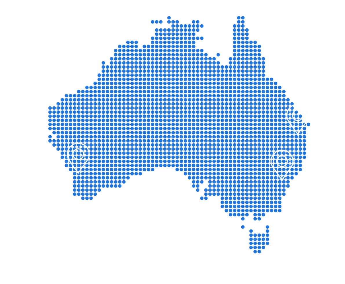 an image of locations of wabtec in the australia map