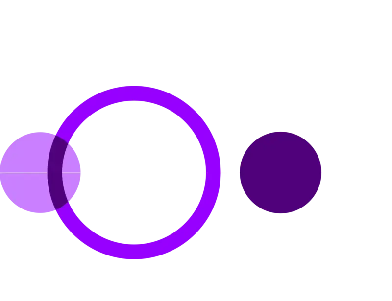 multiple purple circles coming together 