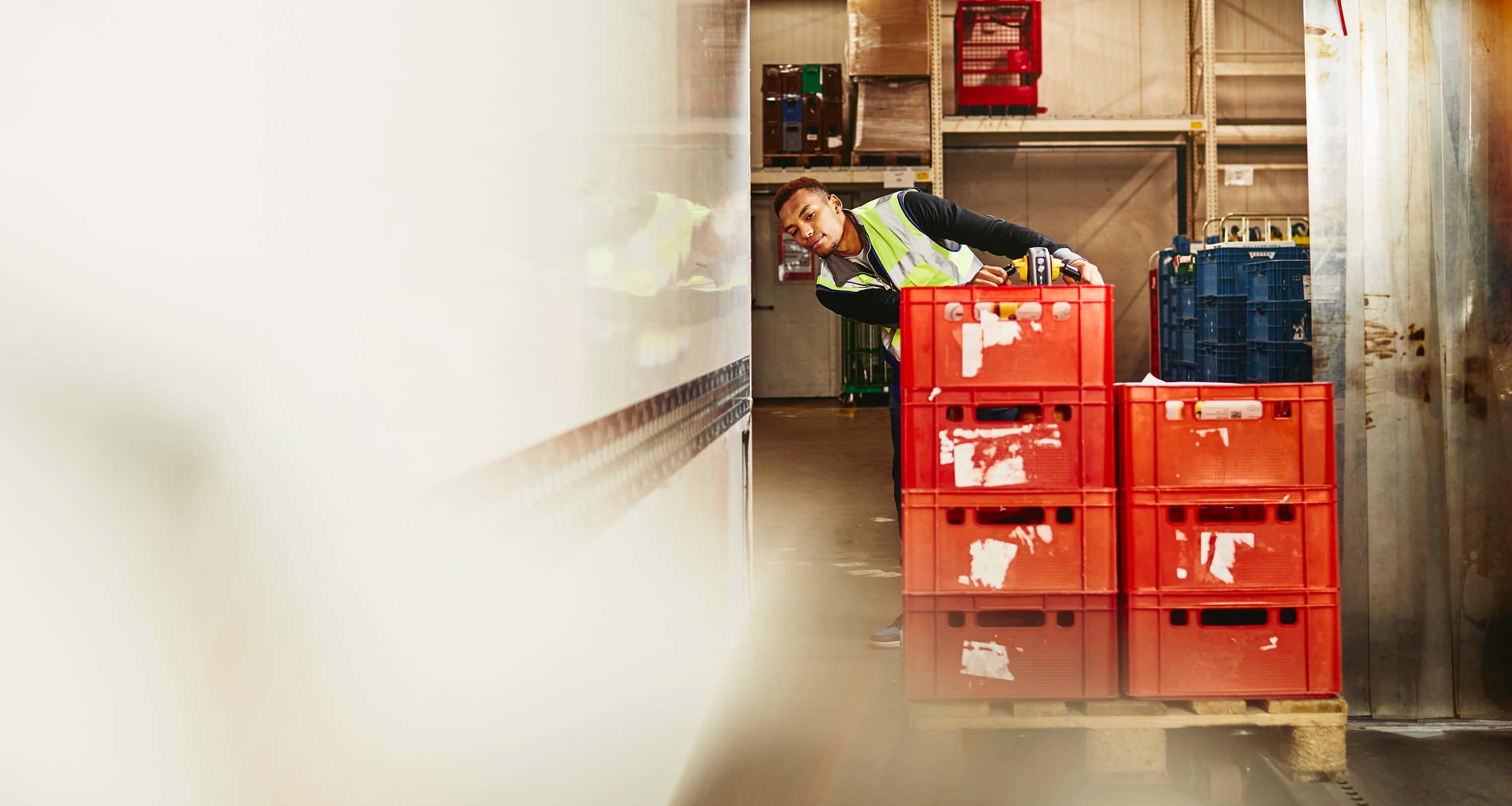 A photo of a man working in the logistics sector